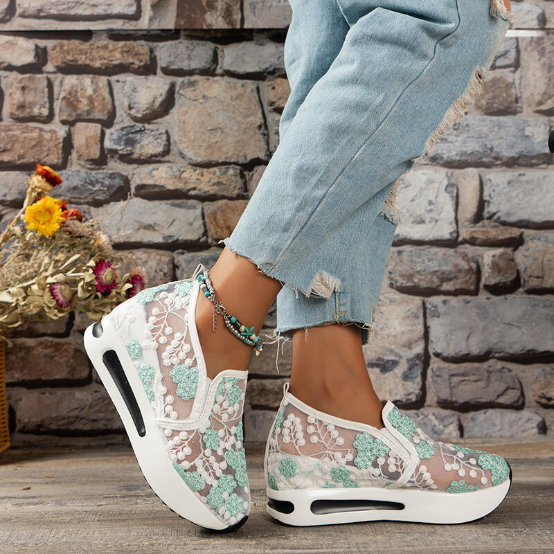 Women's Comfortable Orthopedic Floral Lace Platform Shoes