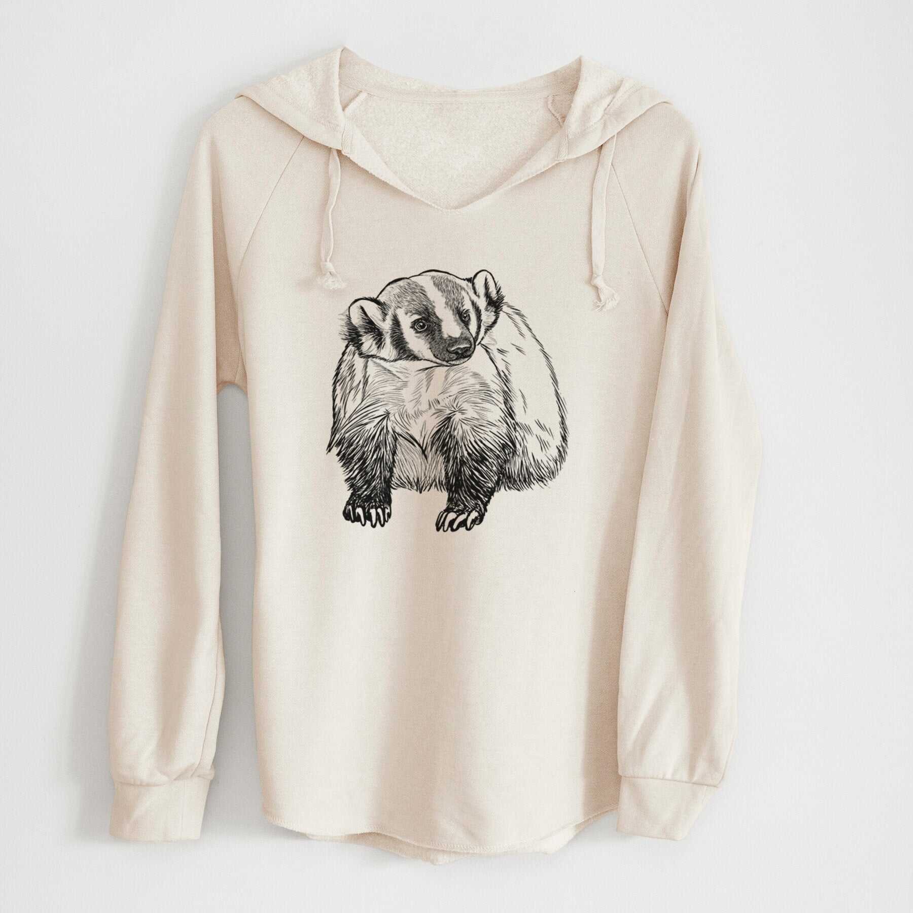 American Badger - Taxidea taxus - Cali Wave Hooded Sweatshirt