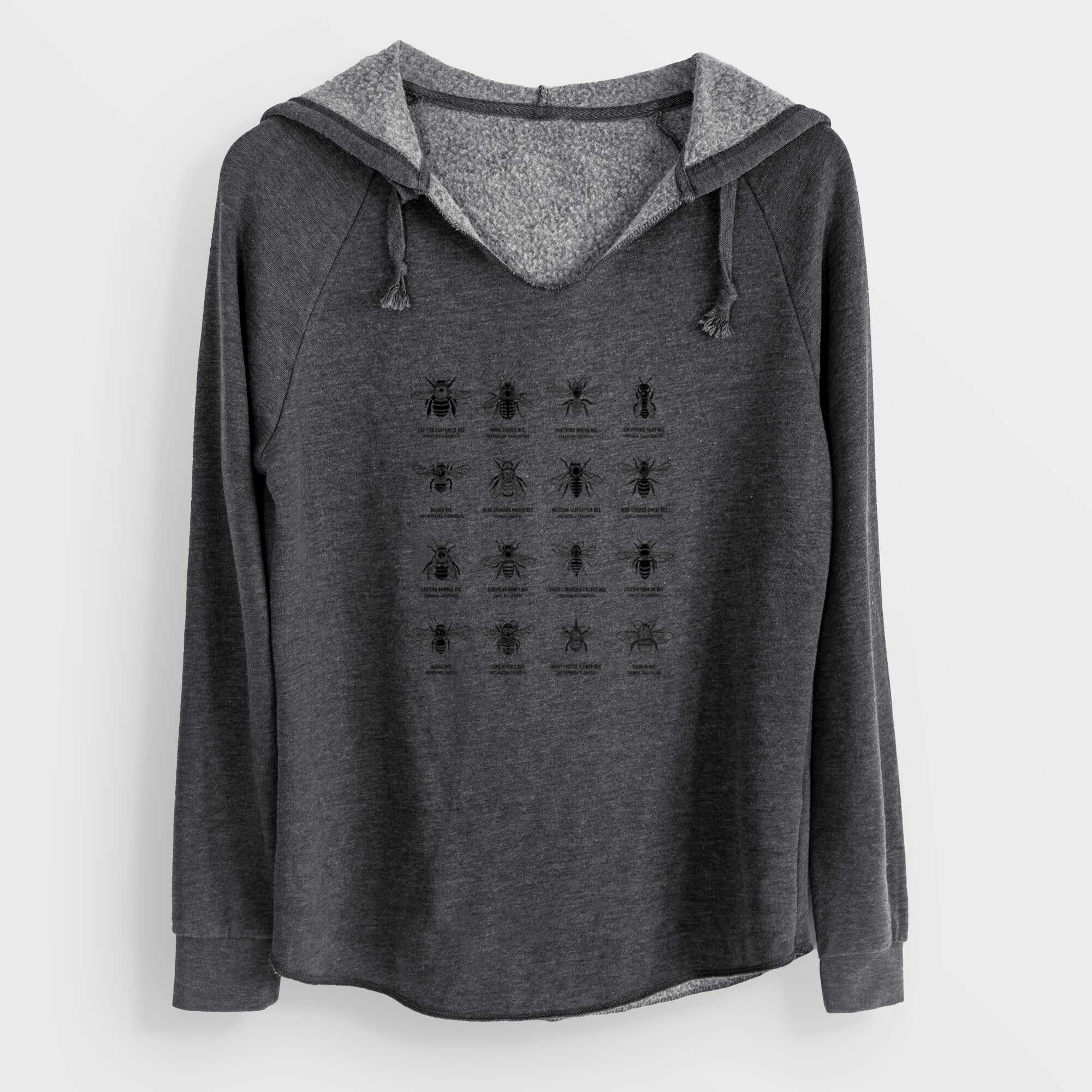 Bee Chart - Bees in North America - Cali Wave Hooded Sweatshirt