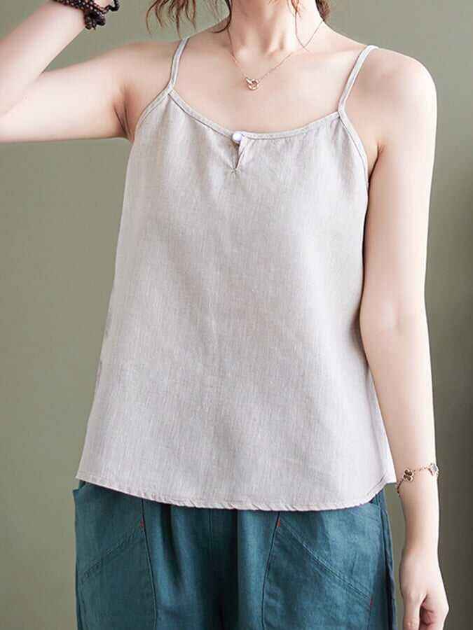 Women's Loose Vintage Linen Suspenders