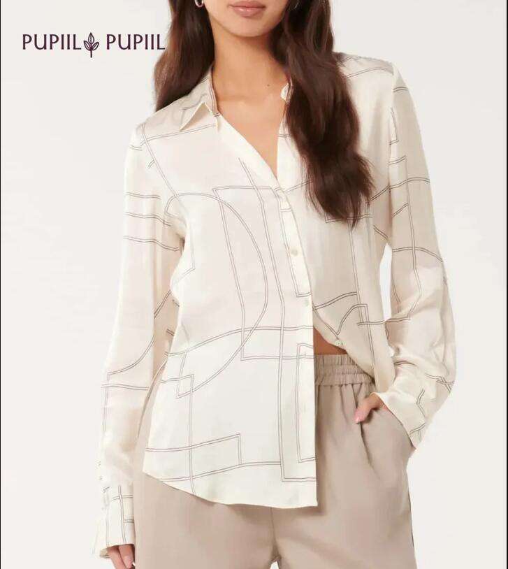 Notched Neck Satin Shirt