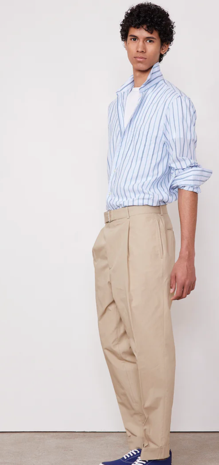 Officine Generale Benoit Stripe Cotton Poplin Shirt