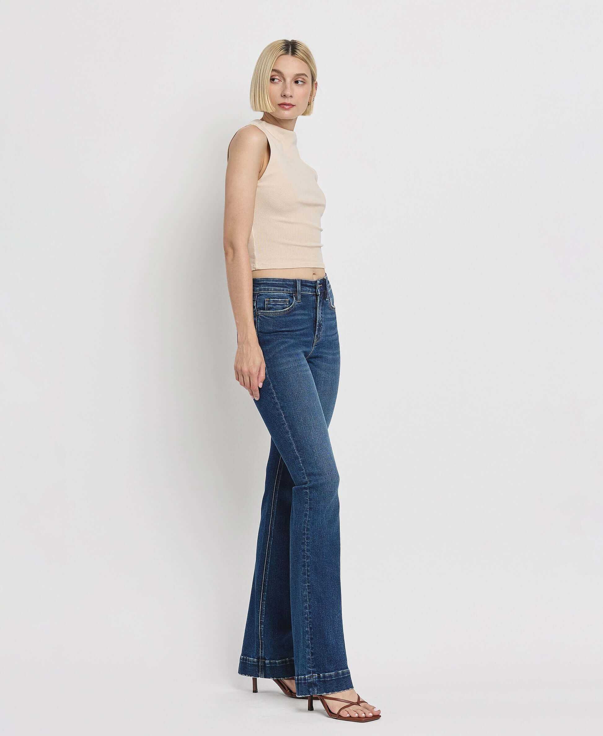 Vervet by Flying Monkey Sustainability High Rise Trouser Fit Boot Cut Jeans
