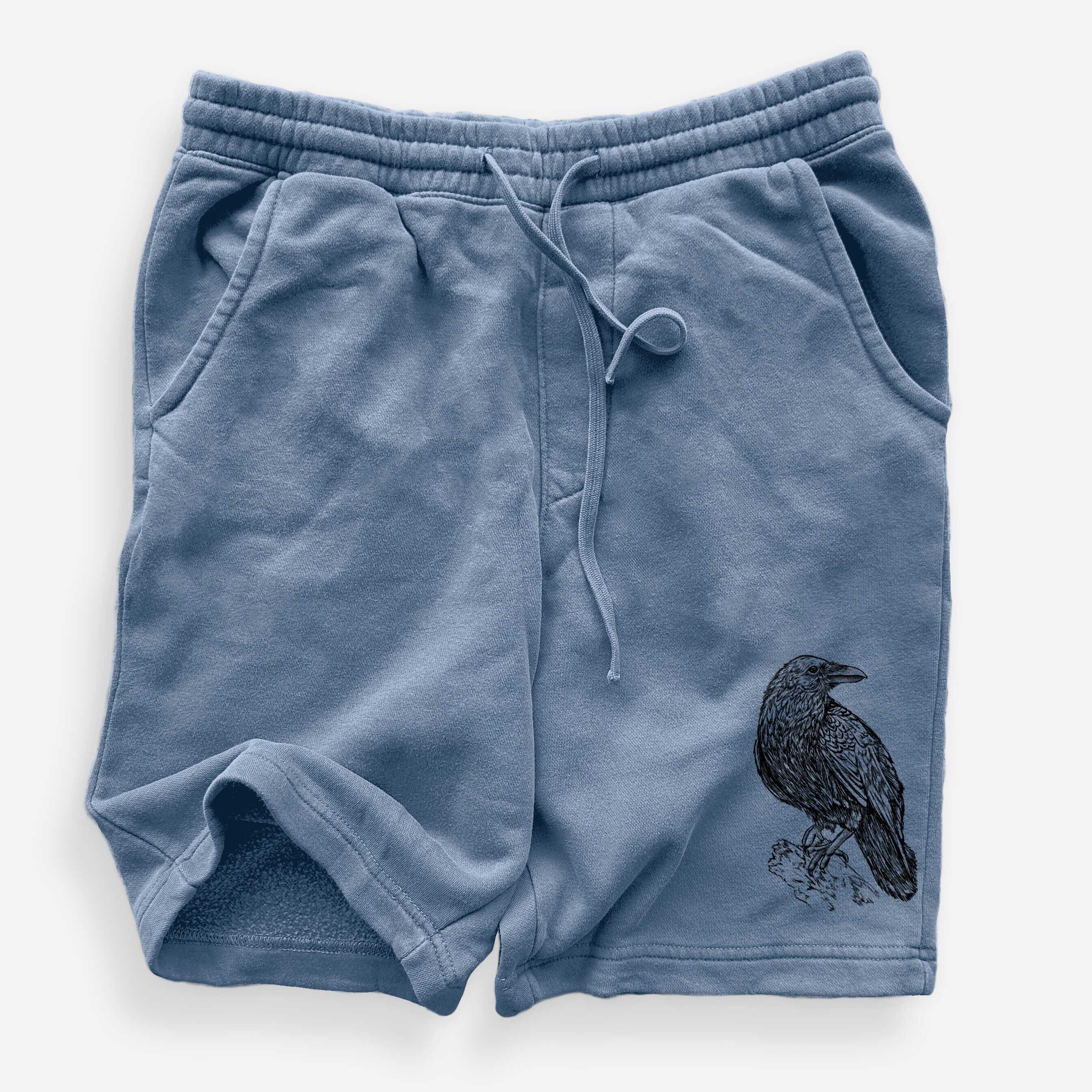 Corvus corax - Common Raven - Unisex Pigment Dyed Shorts