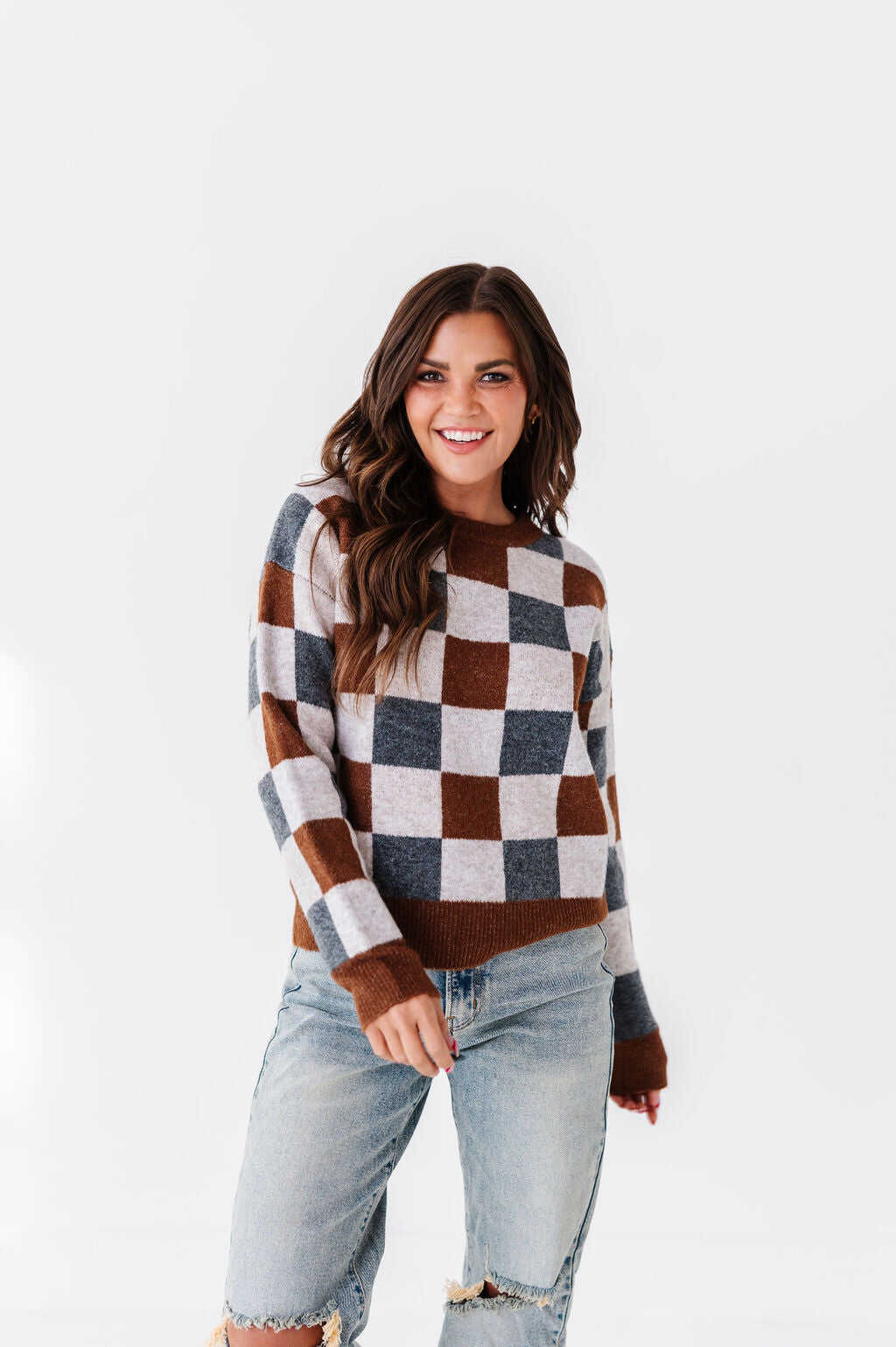 Wells Checkered Sweater - Size Small Left