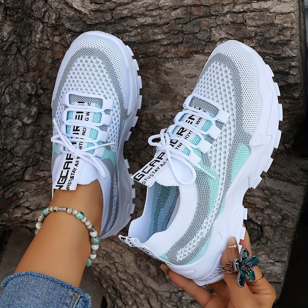 Women's Colorblock Orthopedic Breathable Soft Sole Knitted Sneakers