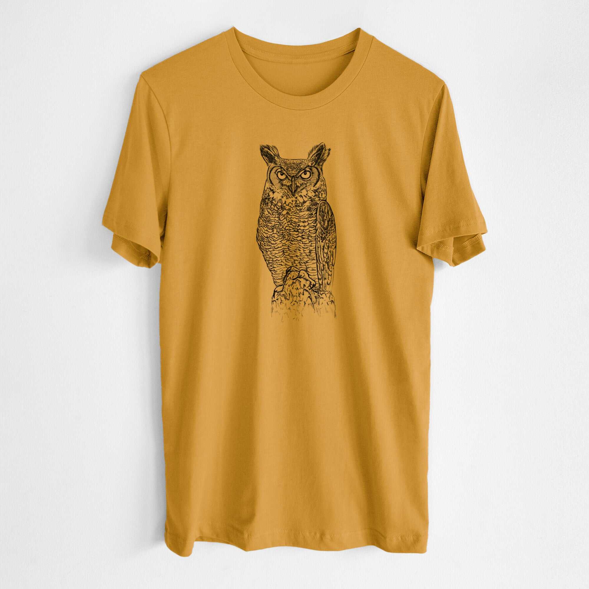 Bubo virginianus - Great Horned Owl - Lightweight 100% Cotton Unisex Crewneck
