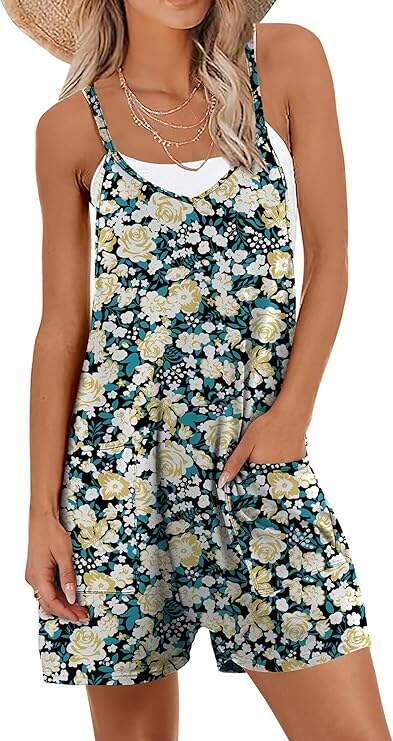 Loose Fit Sleeveless Romper Featuring Soft Stretch And Light Feel