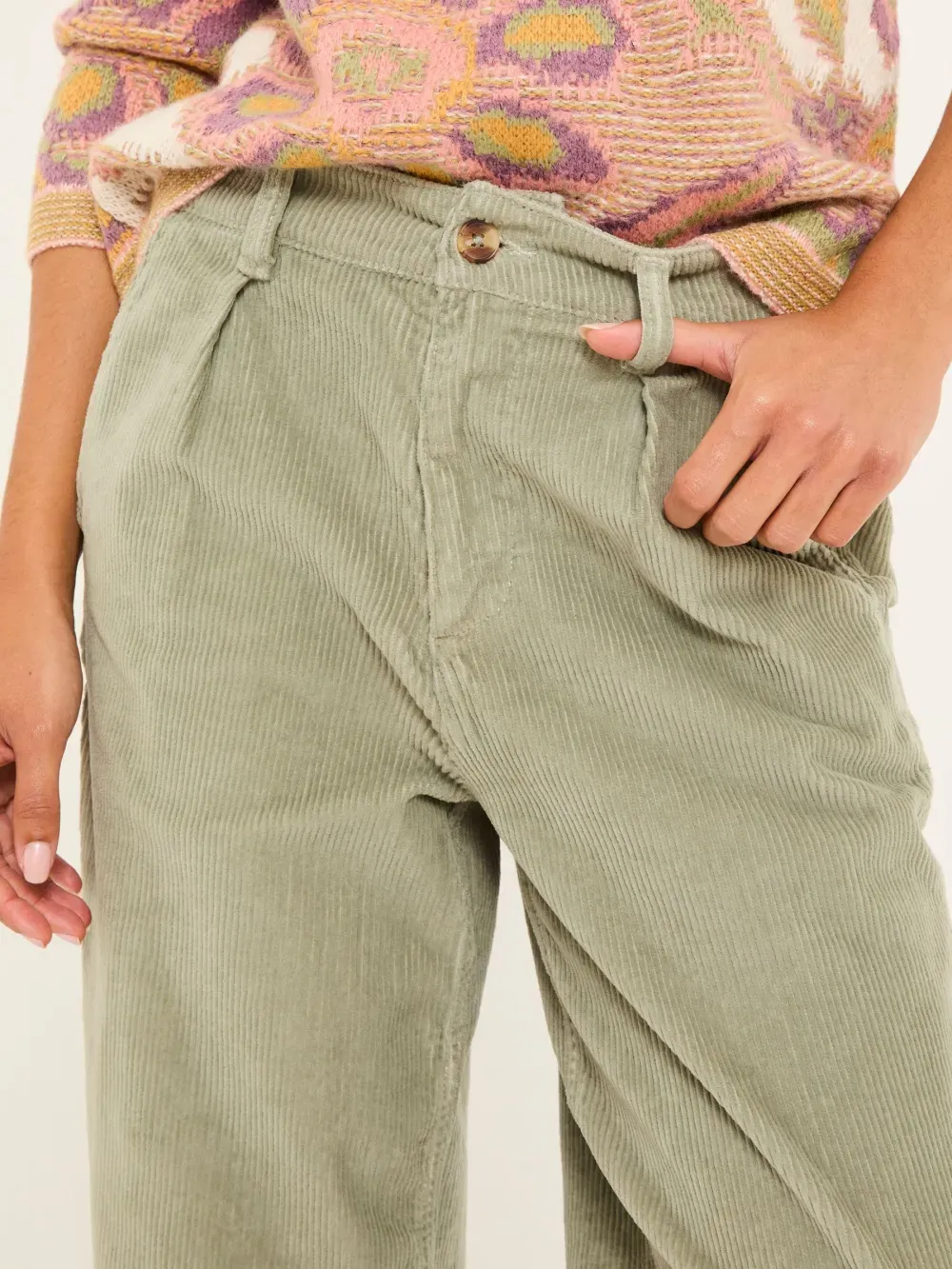 Light Green Cord Trousers