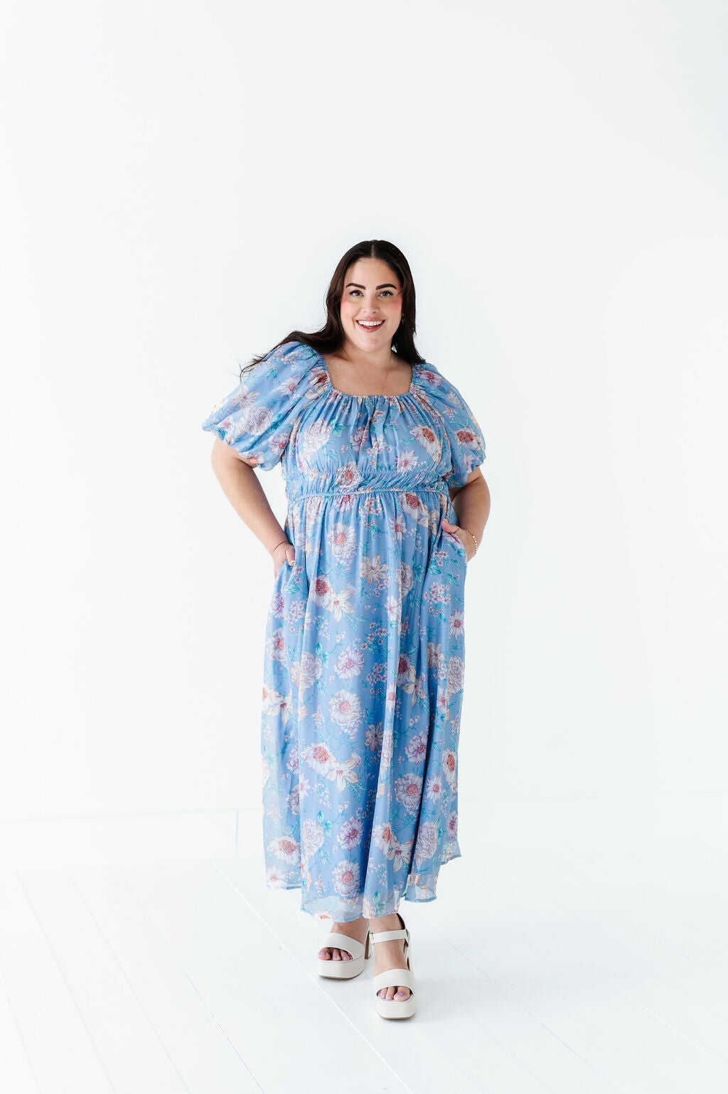 Greer Organza Dress in Blue - Size 2X Left