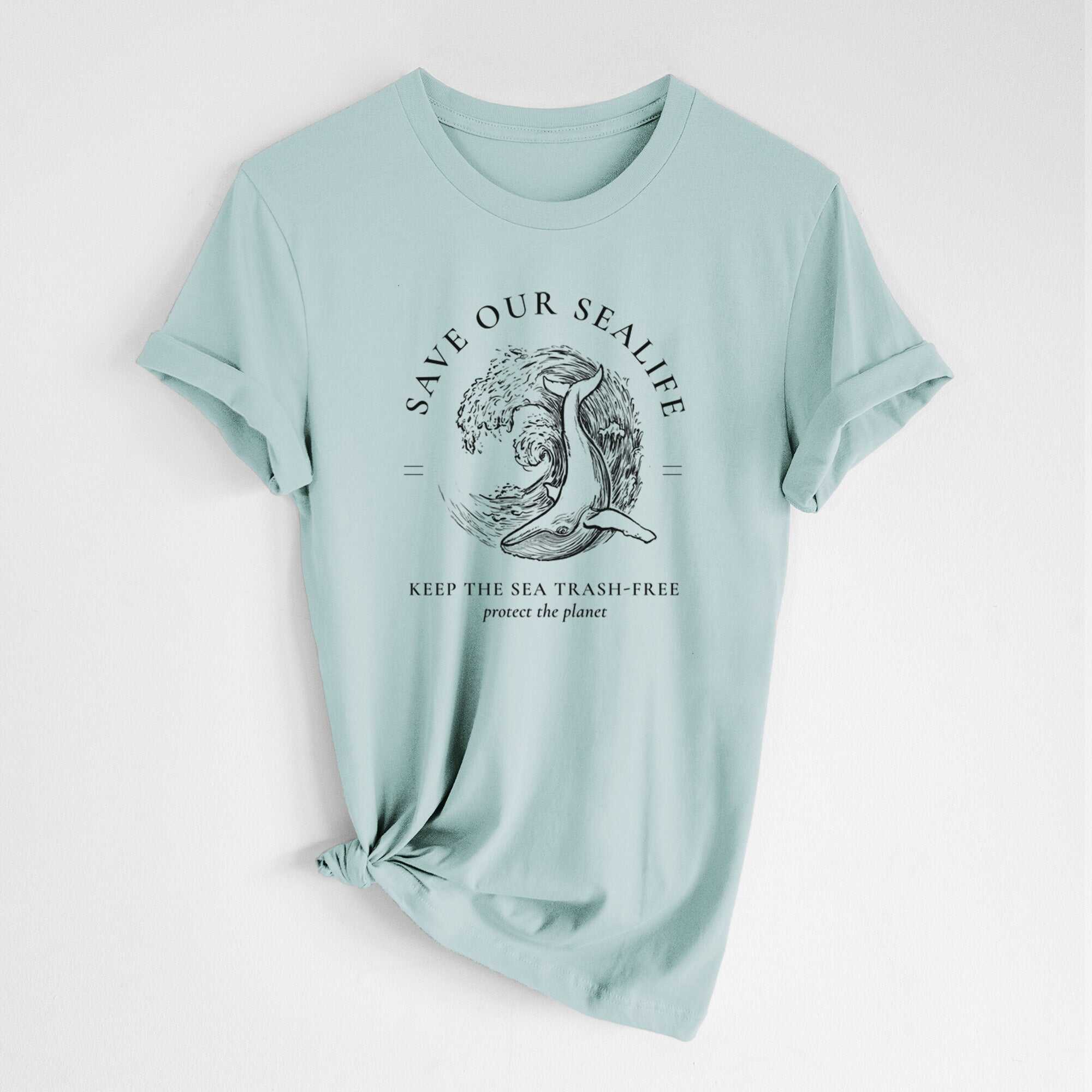 Save our Sealife - Keep the Sea Trash-Free - Lightweight 100% Cotton Unisex Crewneck