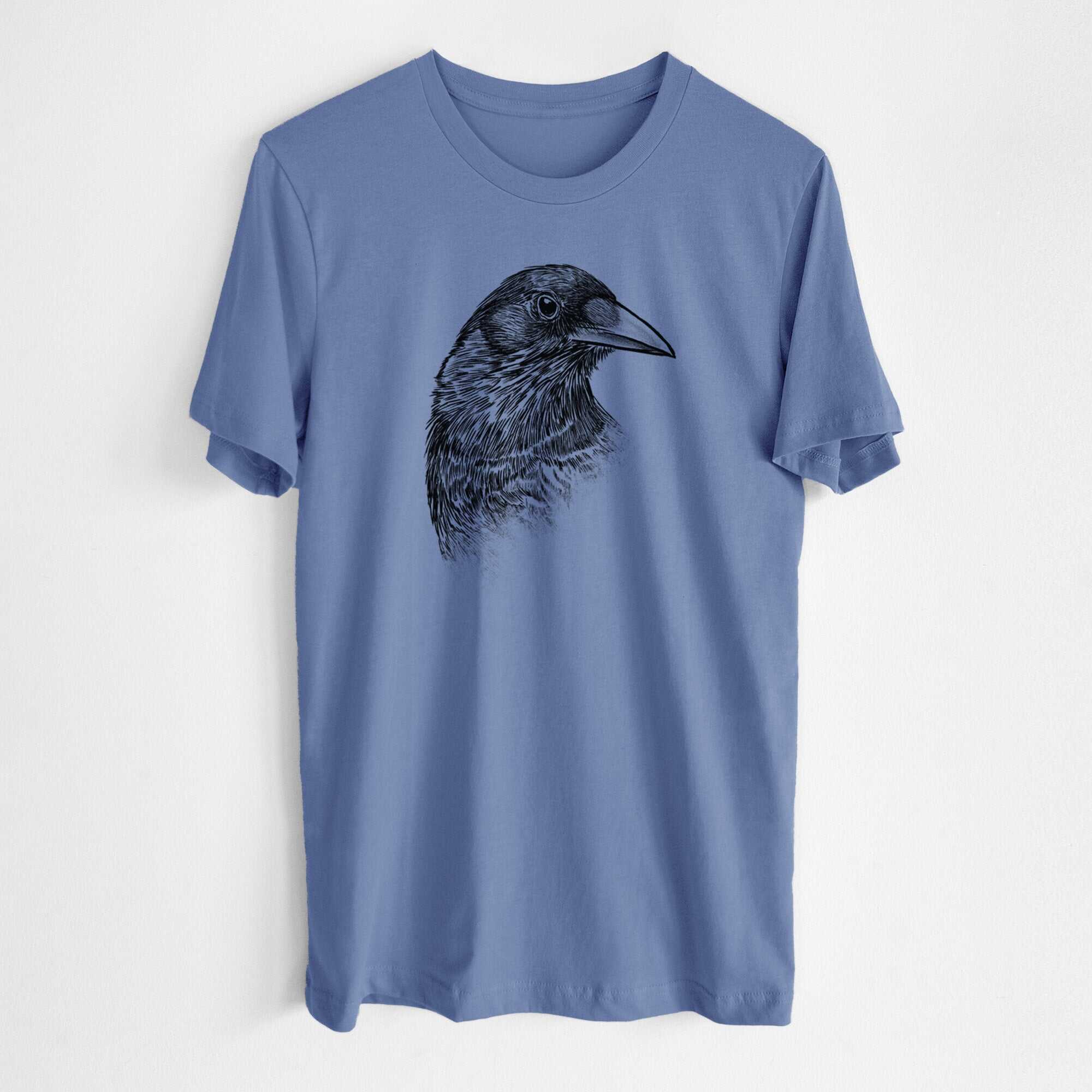 American Crow Bust - Corvus brachyrhynchos - Lightweight 100% Cotton Unisex Crewneck