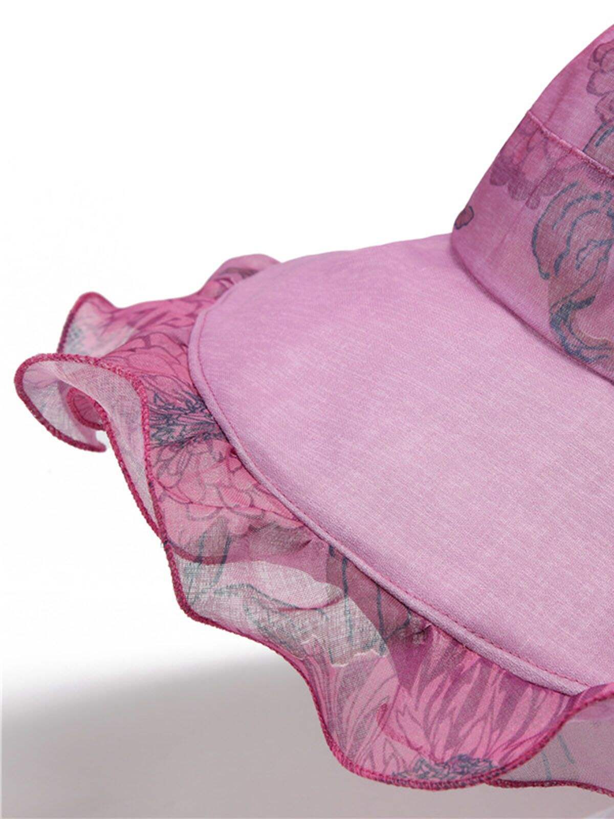 Vintage Bow Floral Chiffon Sun Hat