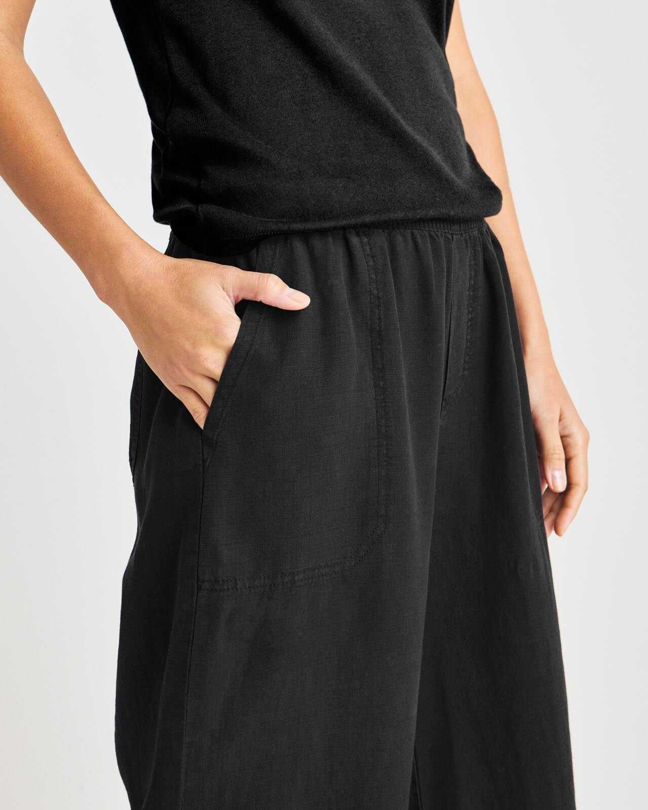 Women's Summer Linen and Lyocell Wide Leg Pants
