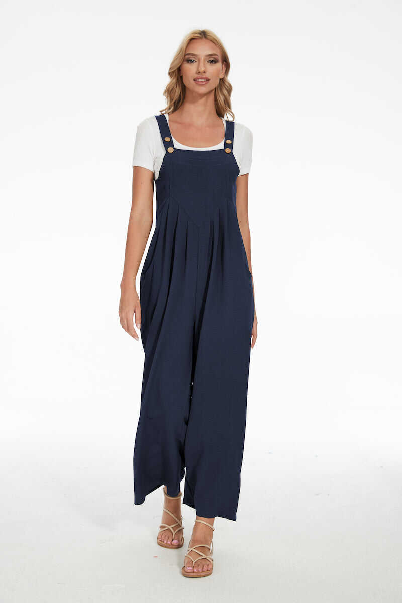 Plus Size Wide Leg Overalls Jumpsuit