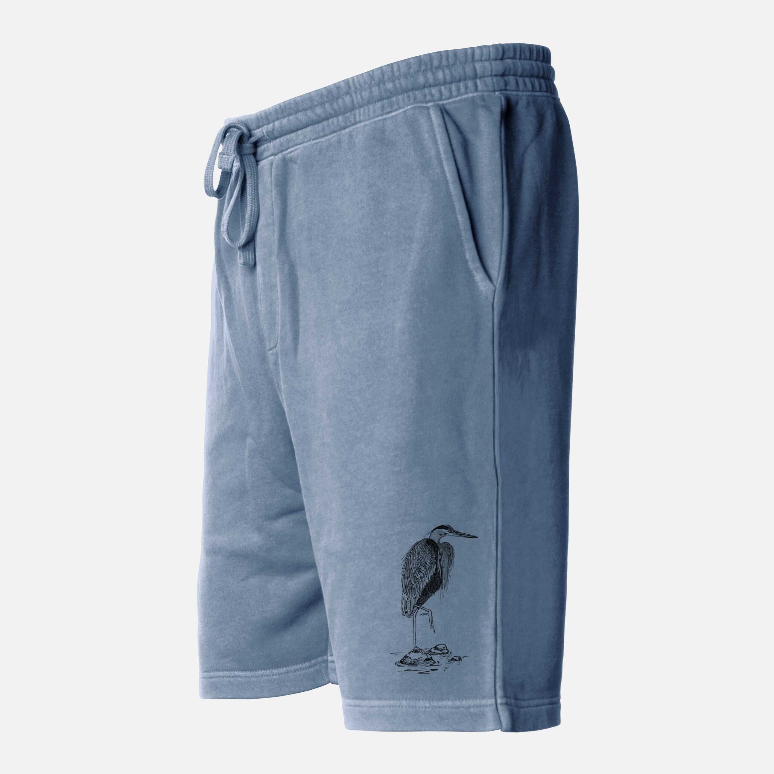 Ardea herodias - Great Blue Heron - Unisex Pigment Dyed Shorts