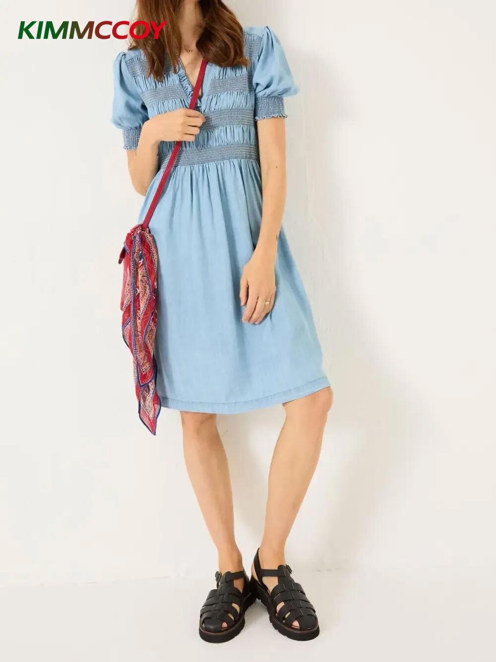 Casual Light Blue Denim Dress