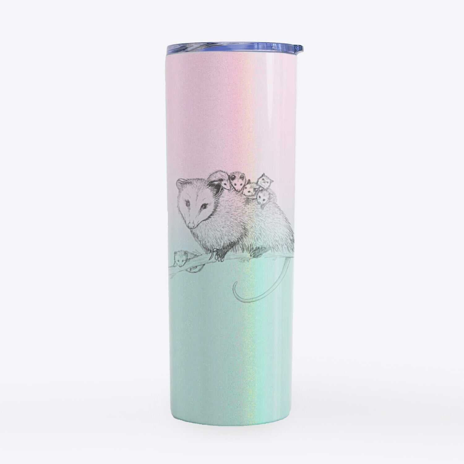 Mama Opossum with Babies - 20oz Skinny Tumbler