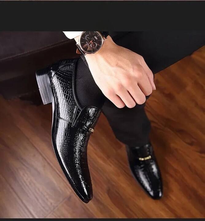 Men's Formal Business Oxford Shoes Crocodile Pattern