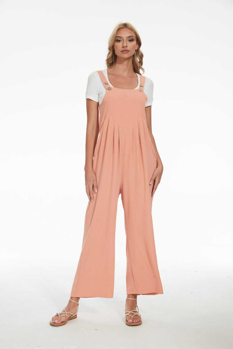 Plus Size Wide Leg Overalls Jumpsuit