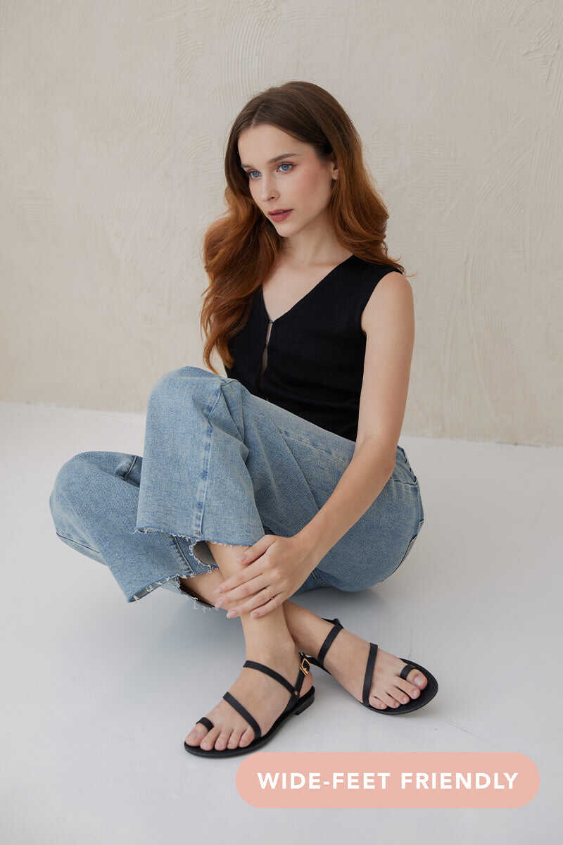 Kore Strappy Sandals in Black