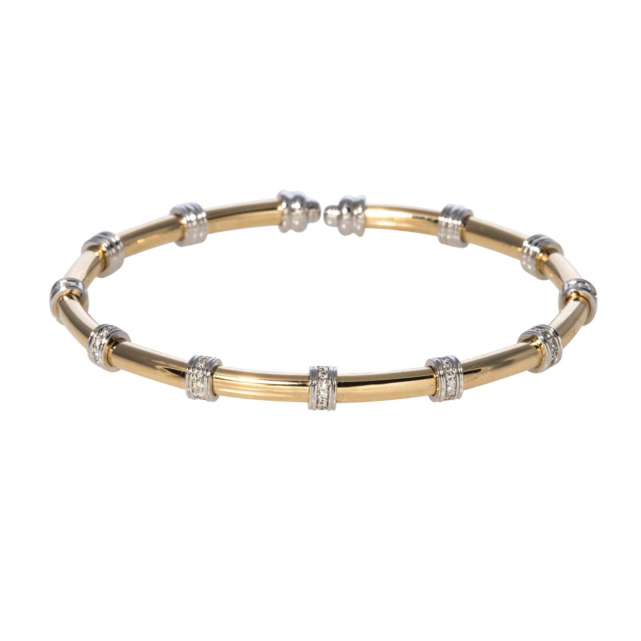 .26ctw Diamond 14K Gold Two-Tone Memory Cuff