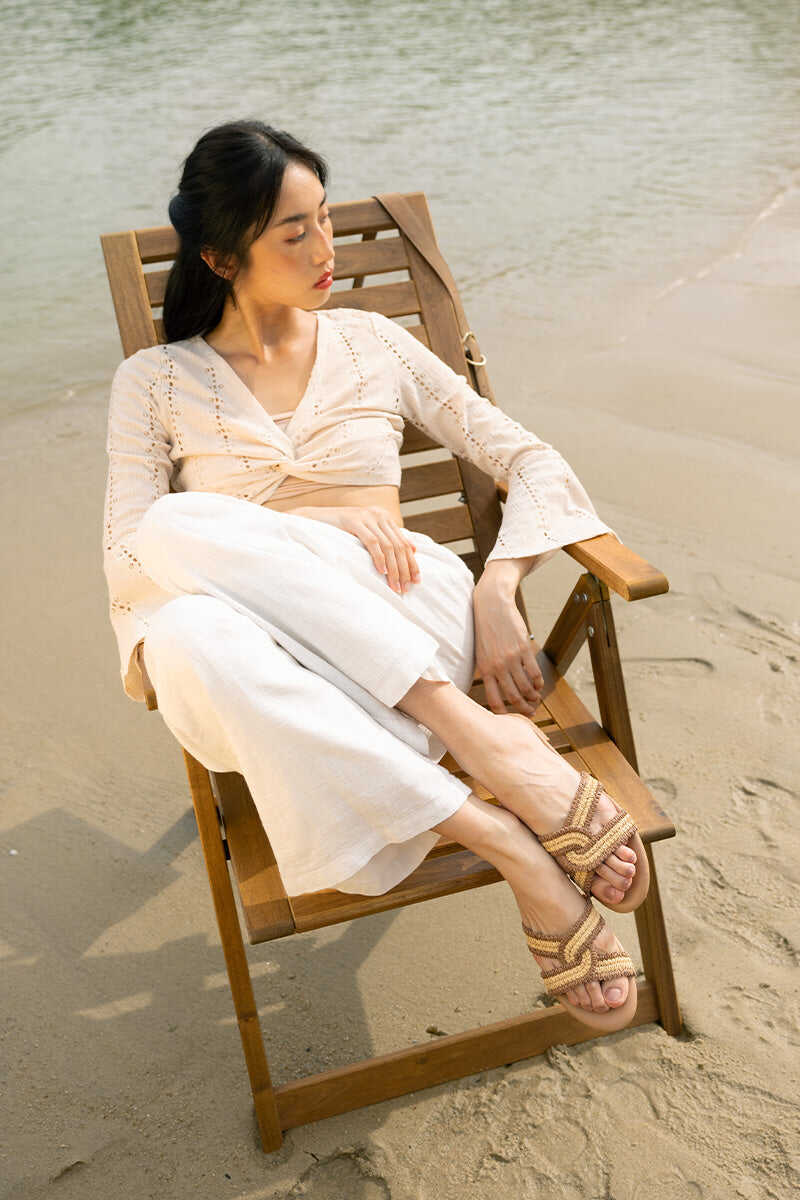 Josette Rattan Interlocking Sliders in Duo Tone
