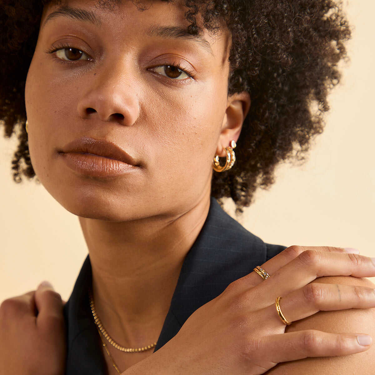 Molten Textured Ring in Gold