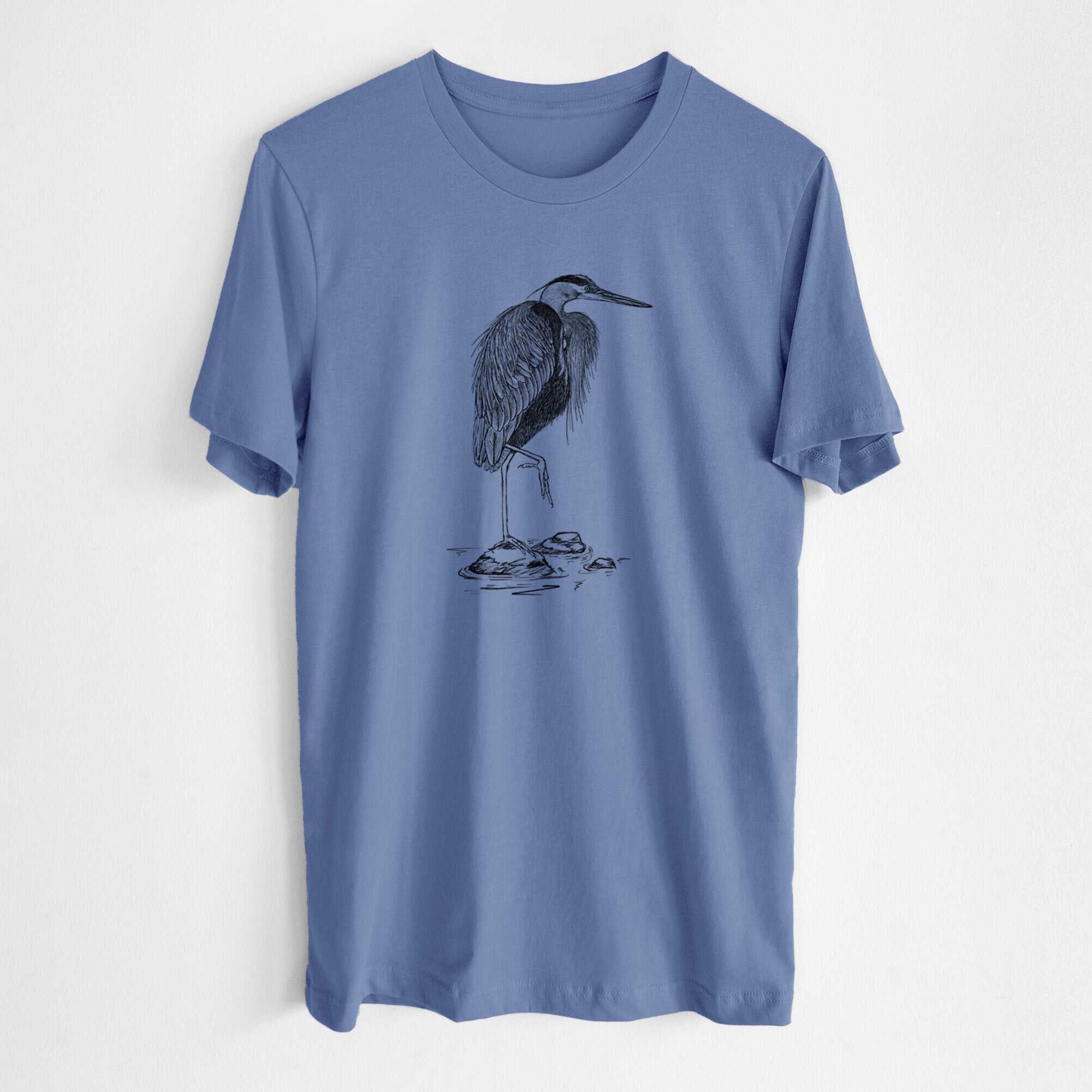 Ardea herodias - Great Blue Heron - Lightweight 100% Cotton Unisex Crewneck