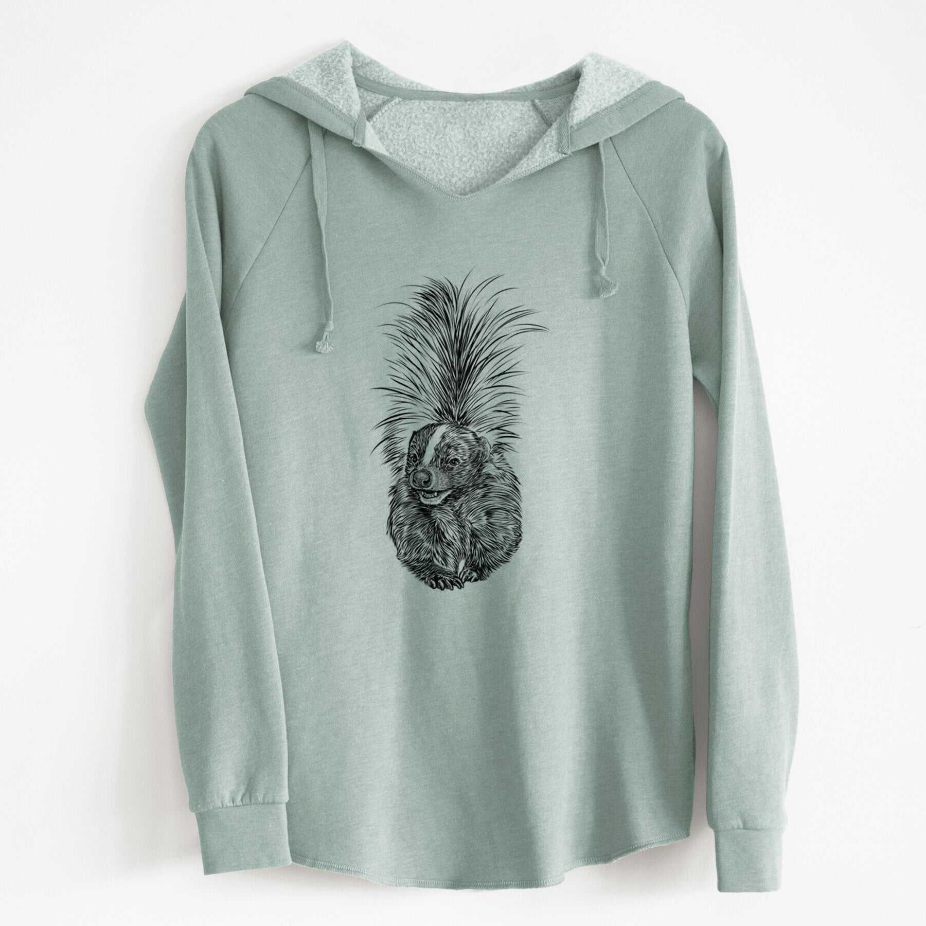 Striped Skunk - Mephitis mephitis - Cali Wave Hooded Sweatshirt
