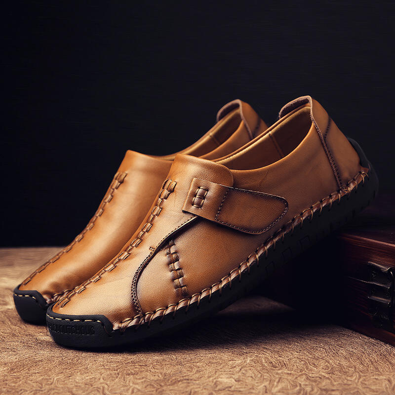 Men's Comfy Lightweight Hand Stitching Leather Shoes