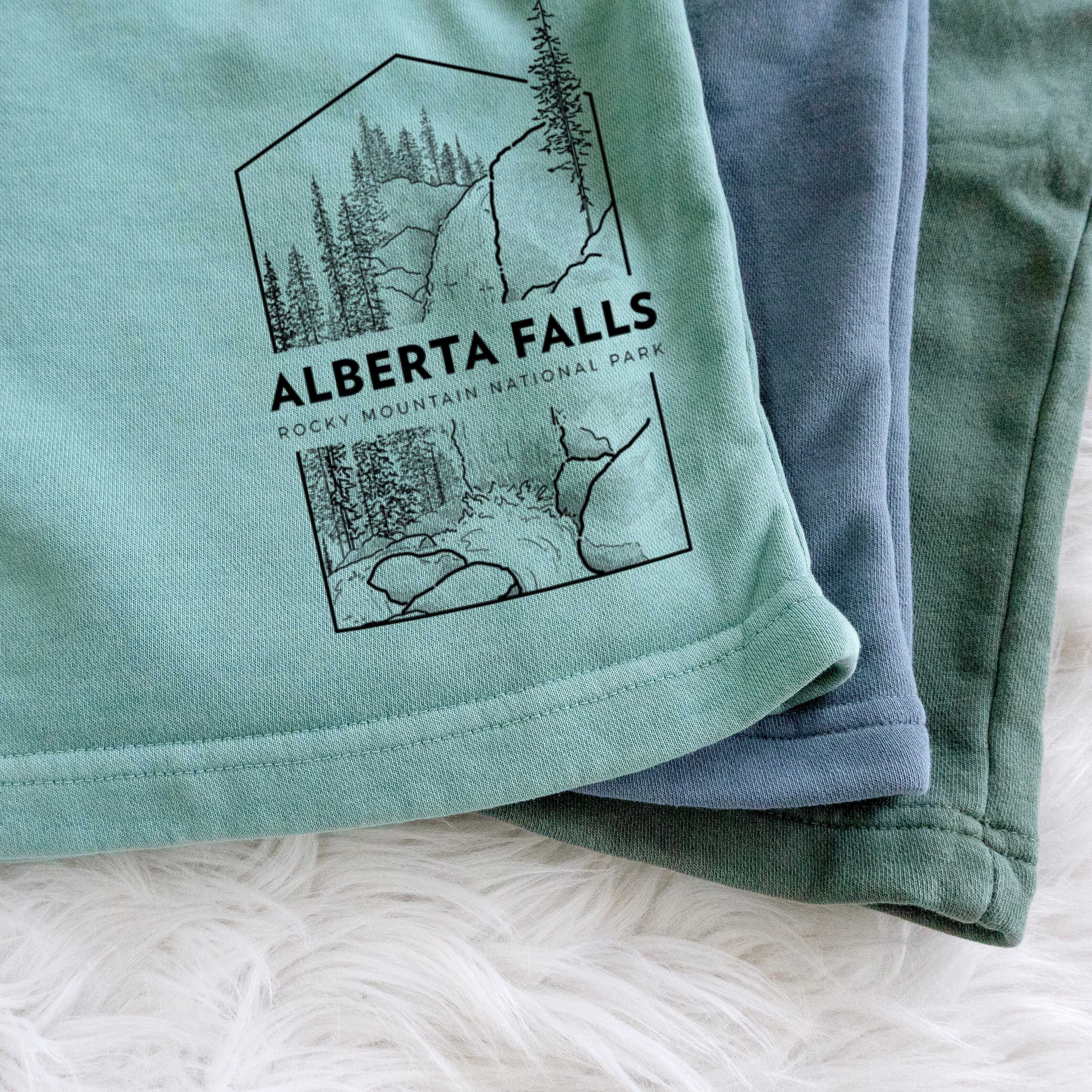 Alberta Falls - Rocky Mountain National Park - Unisex Pigment Dyed Shorts