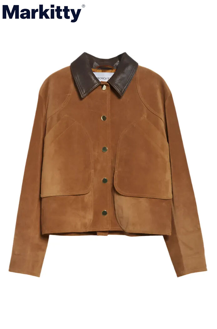 Veronica Beard Walters Cropped Barn Jacket in Whisky