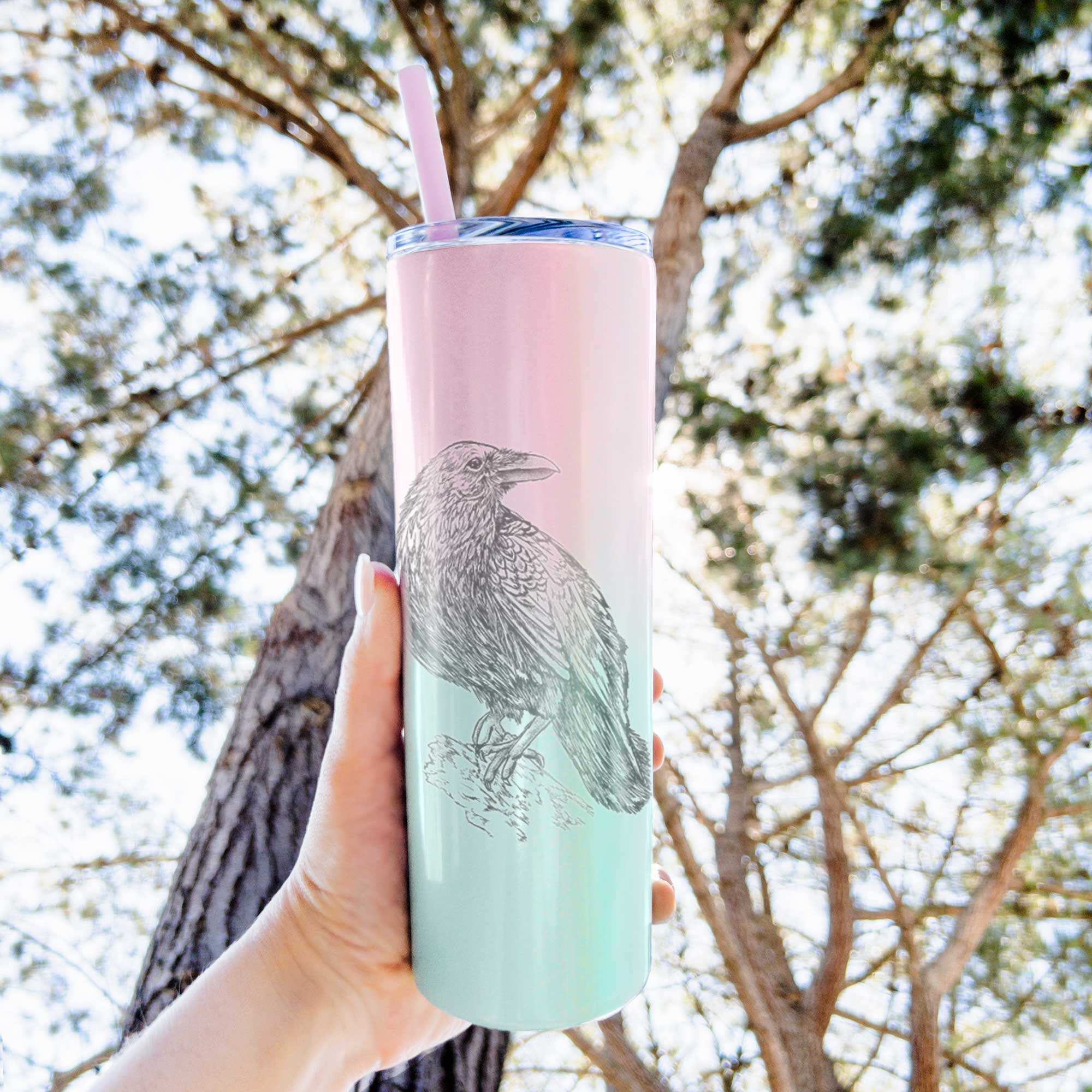 Common Raven - Corvus corax - 20oz Skinny Tumbler