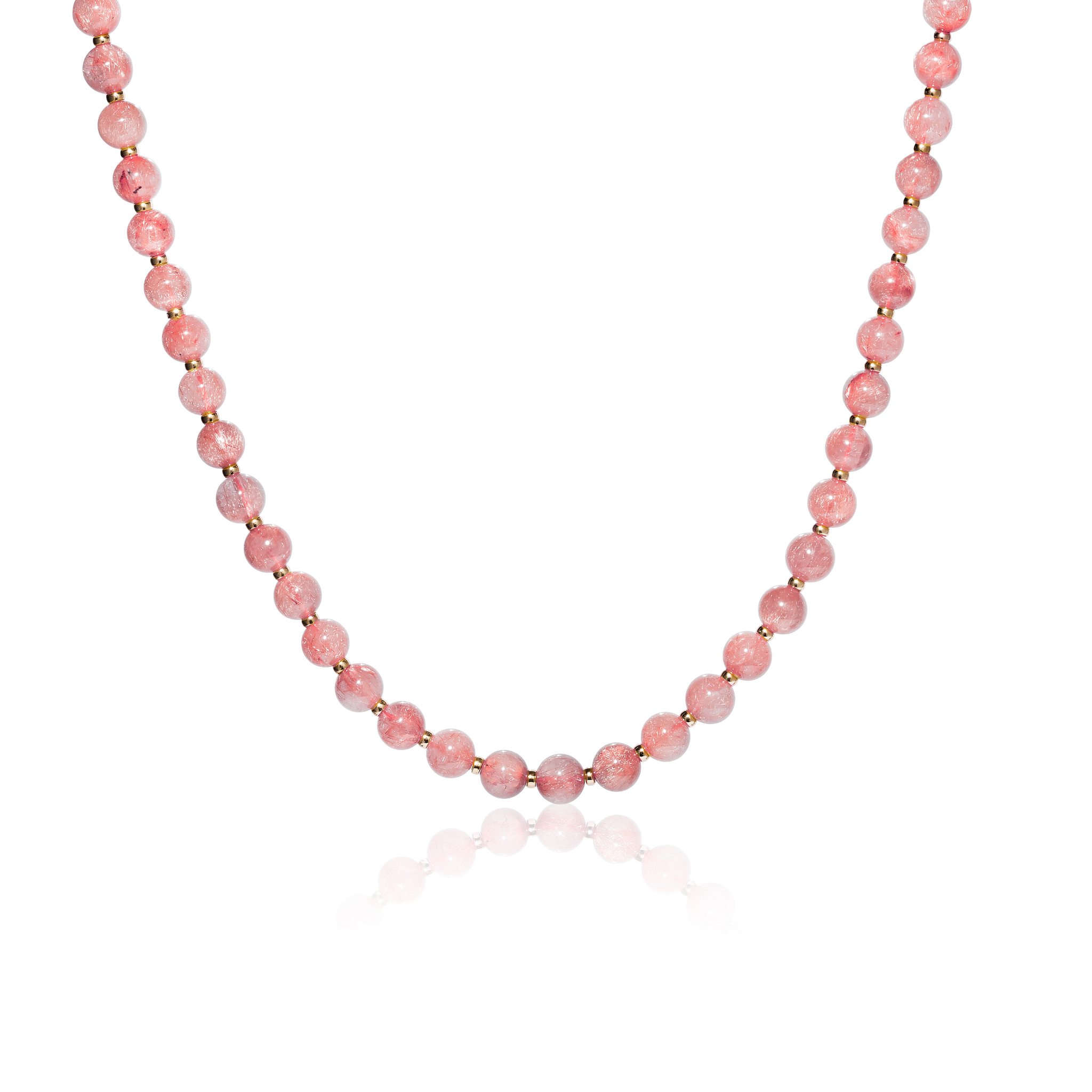 Goshwara Rose Quartz Beaded 18K Gold Necklace