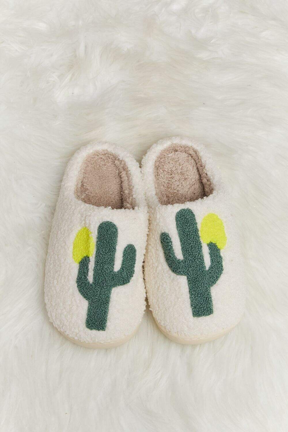 Melody Cactus Plush Slide Slippers