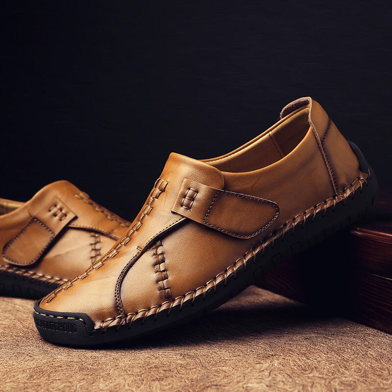 Men's Comfy Lightweight Hand Stitching Leather Shoes