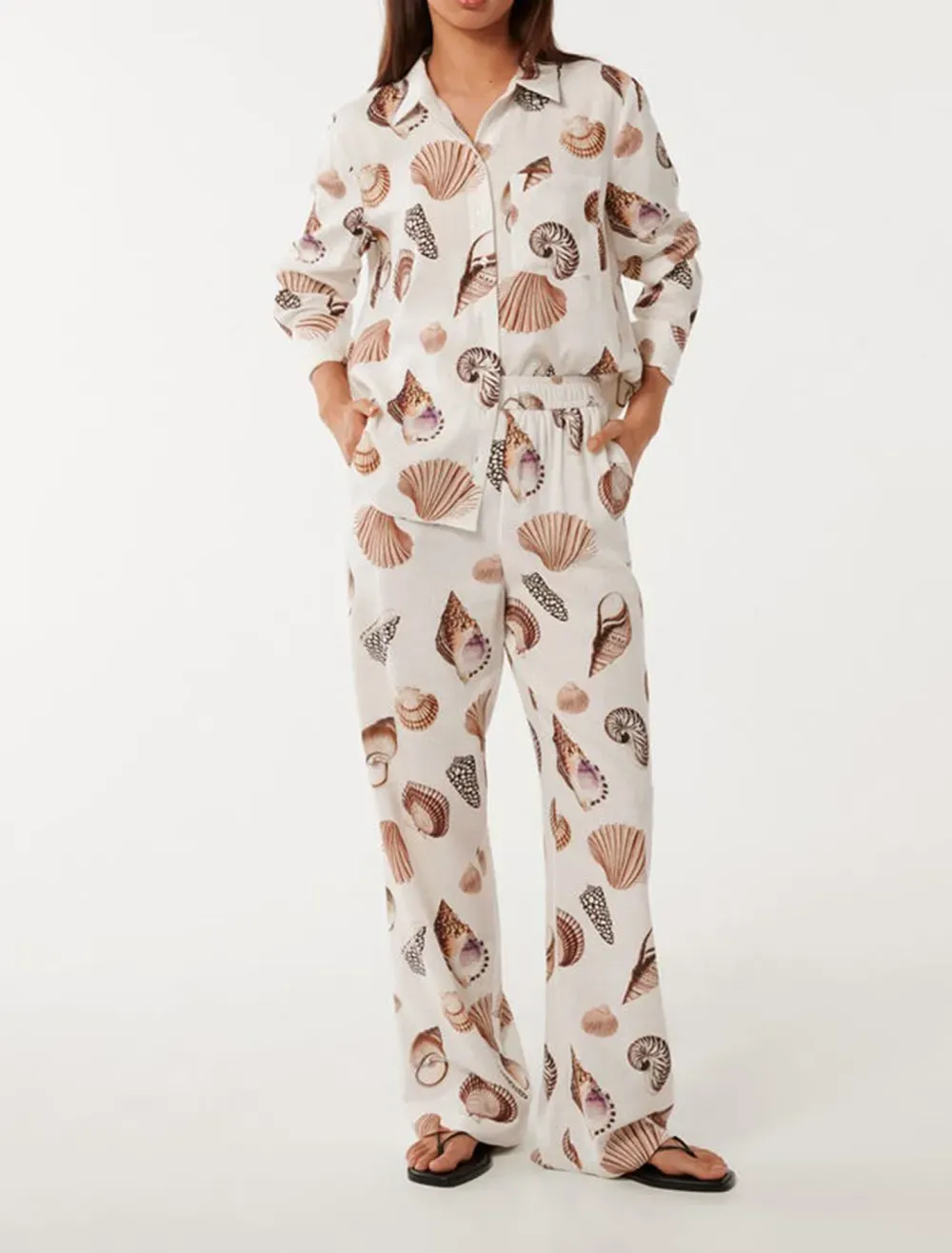 Linen Wide-Leg Pants