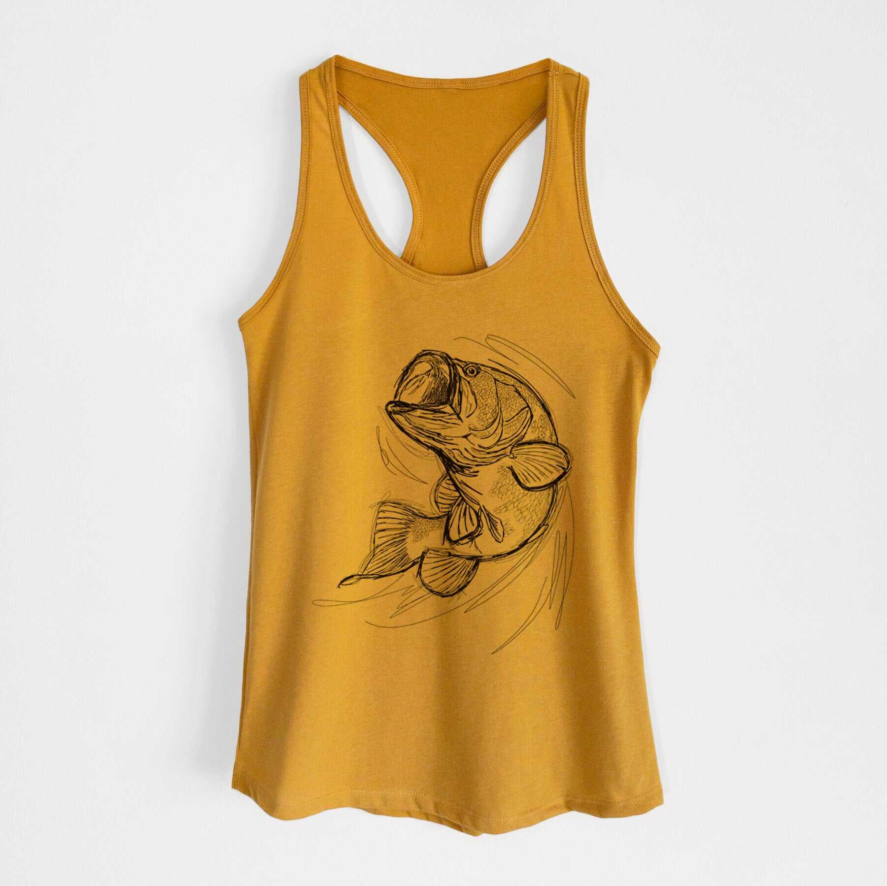 Largemouth Bass Fish - Micropterus salmoides - Women's Racerback Tanktop