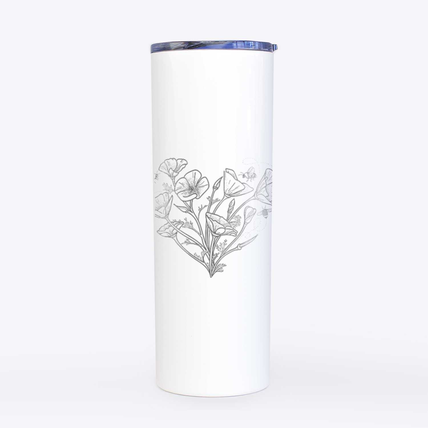 California Poppy Heart - 20oz Skinny Tumbler