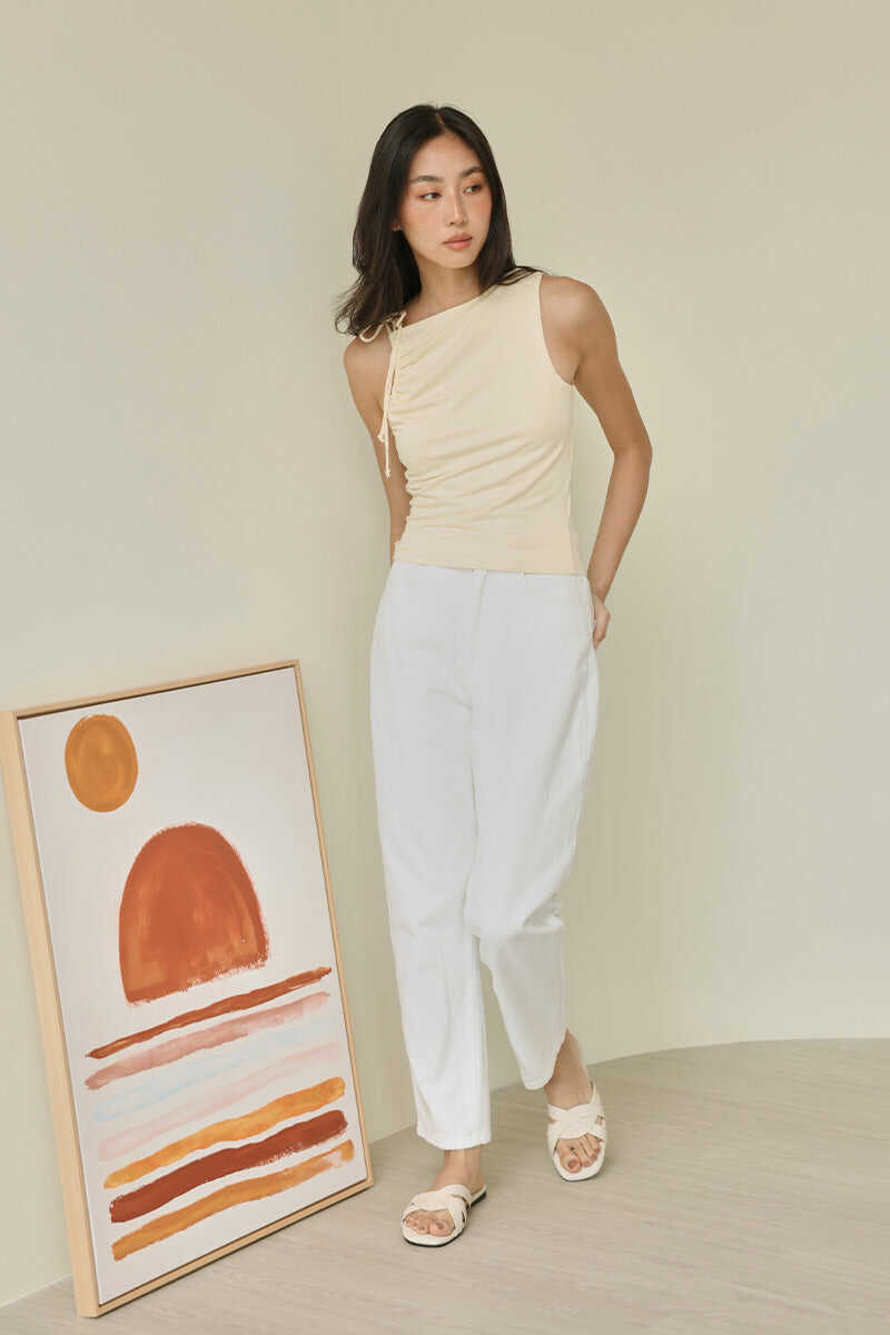 Evie Interlocking Cloud Sliders in Waterproof Linen
