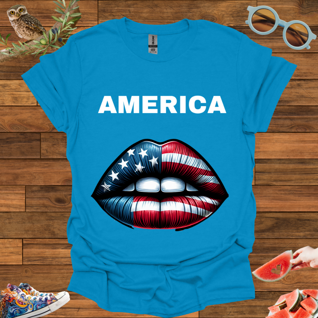 ZCKBDAmerican lip T-Shirt