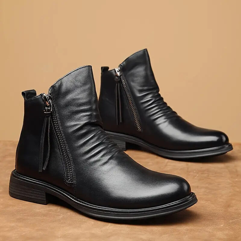 Italian Hand-Embossed Genuine Leather Chelsea Boots