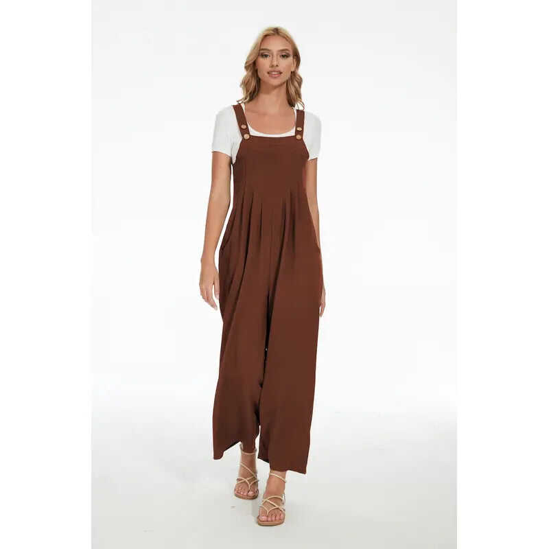Plus Size Wide Leg Overalls Jumpsuit