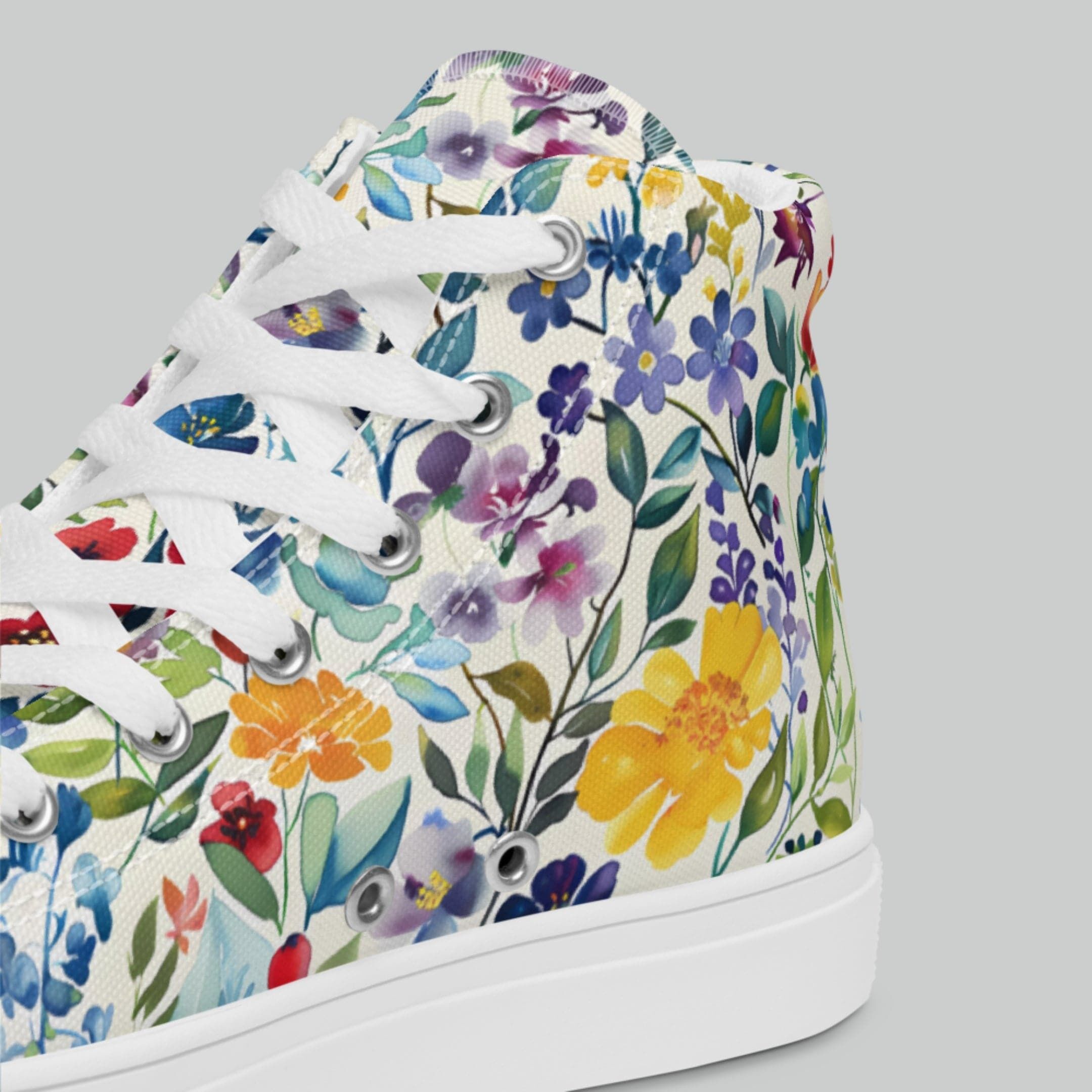 Colorful Garden High Top Canvas Shoes