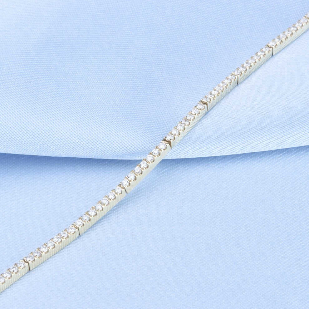 .92ctw Diamond Pavé 14K Yellow Gold Bar Link Bracelet