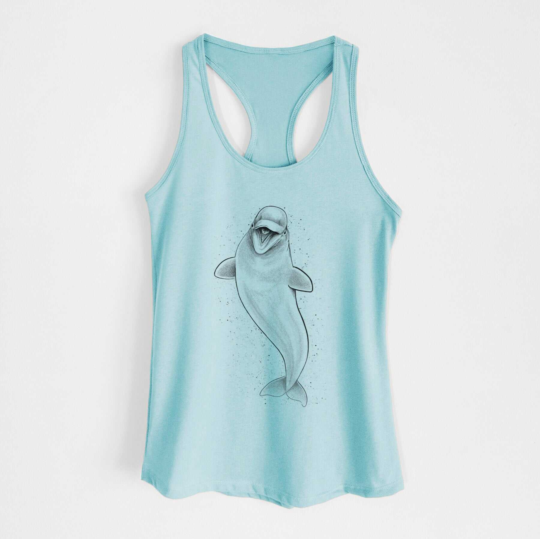 Happy Beluga Whale - Delphinapterus leucas - Women's Racerback Tanktop