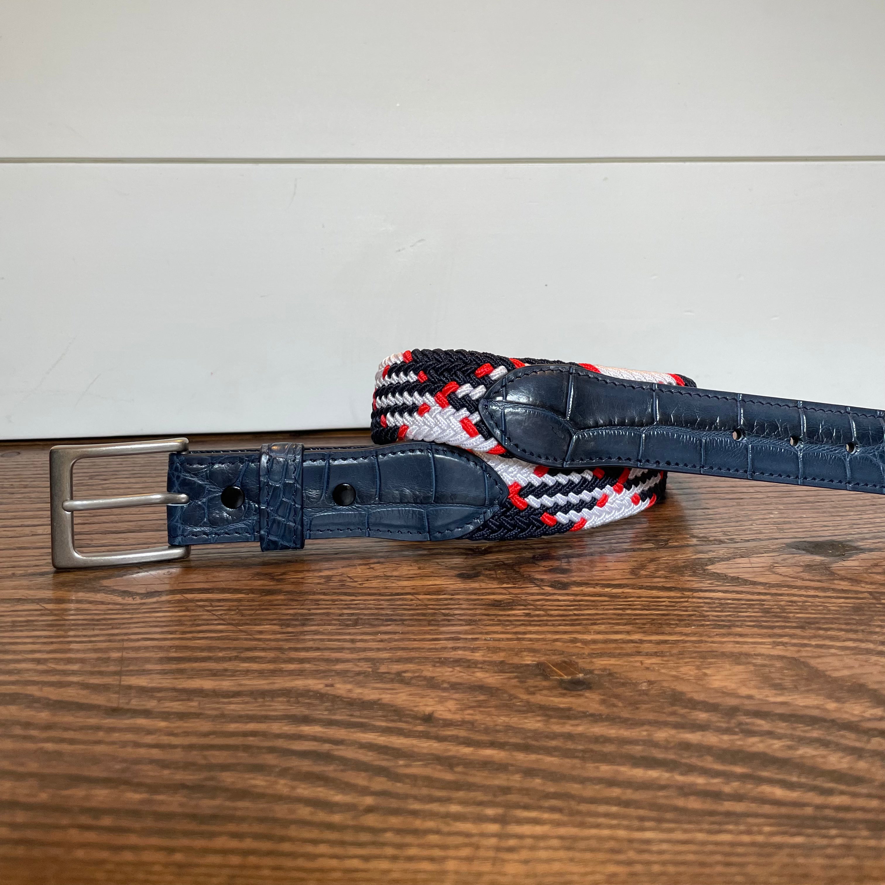 The Stretch Belt, Red White and Navy