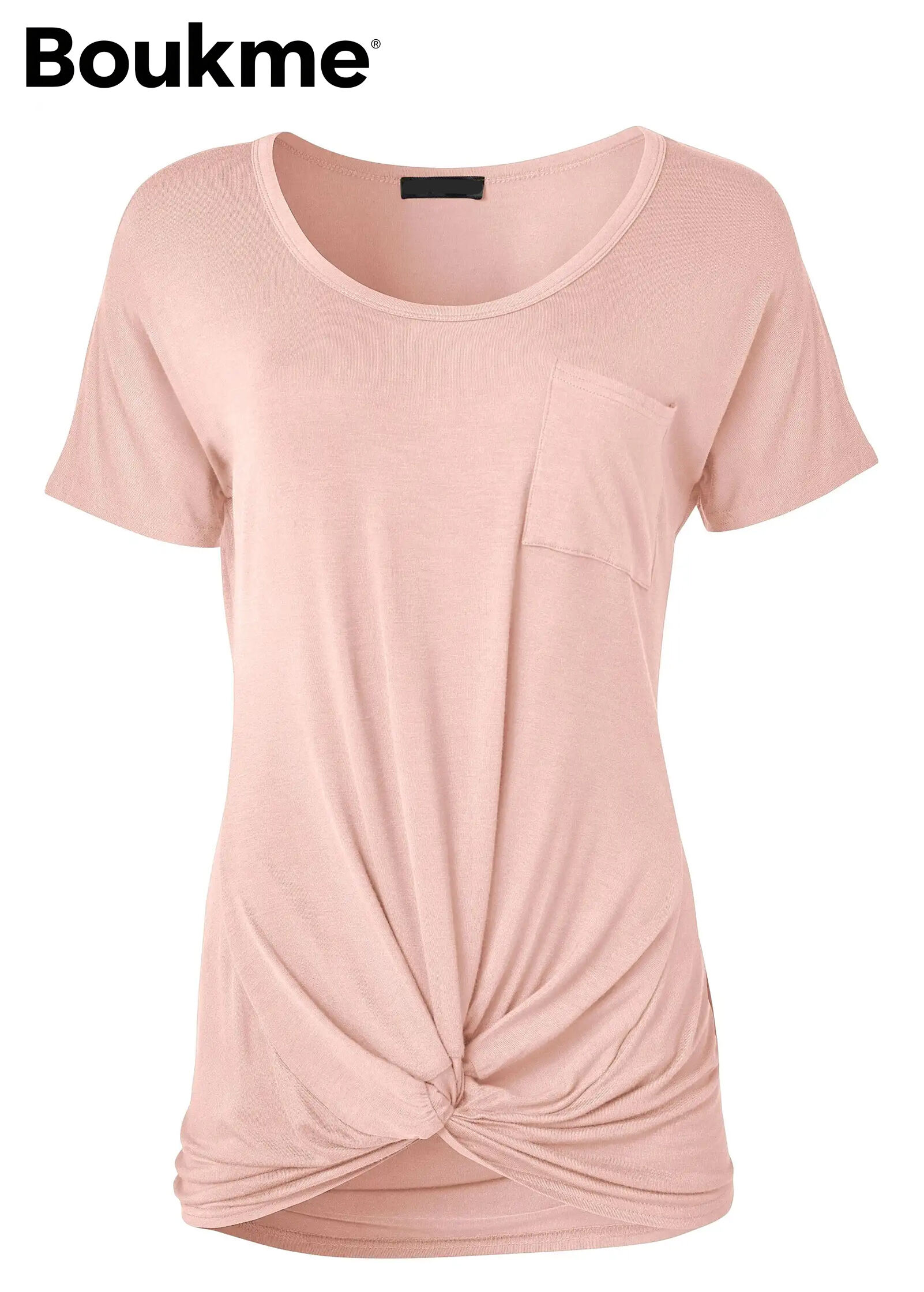 Twisted Knot Detail Tee - Blush