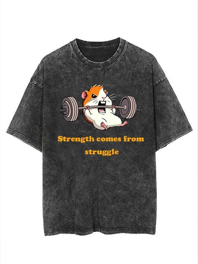 🐾 Cotton Casual Crew Neck Fitness Animal Graphic T-Shirt